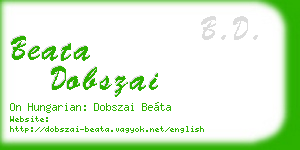 beata dobszai business card